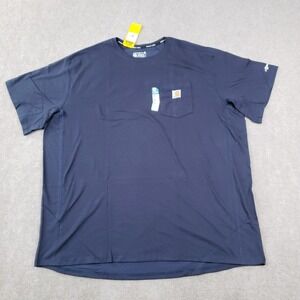 Carhartt Shirt Mens 3XL Tall Blue Force Relaxed Fit Pocket Work Short Sleeve FH3